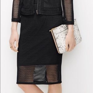 Ann Taylor black skirt with mesh overlay